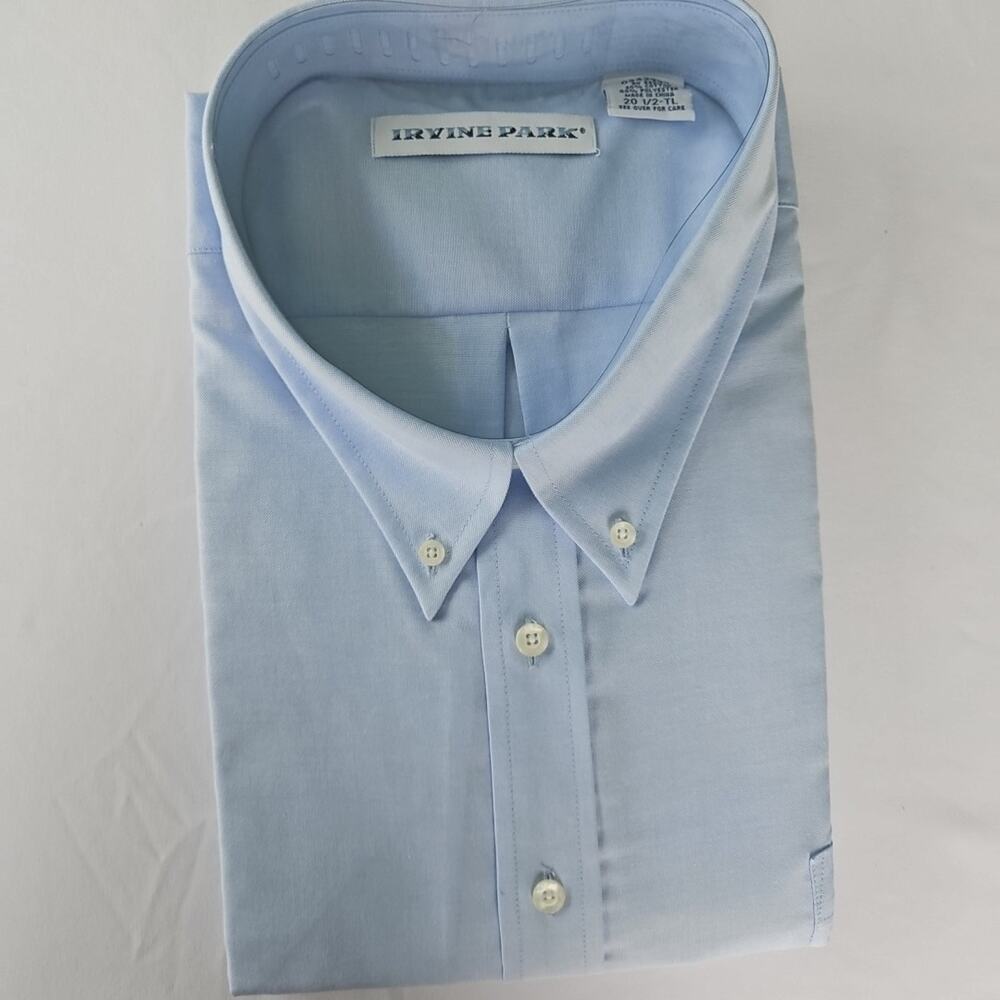 Men's Long Sleeve Blue Button Shirt By Irvine Park Size 20 1/2 TL